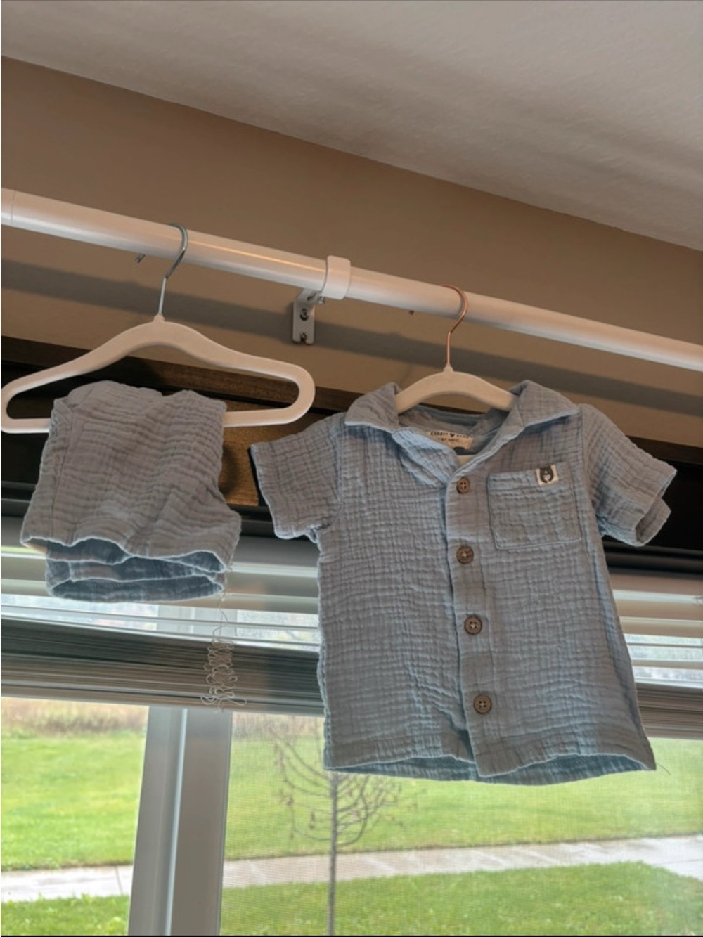 Light Blue Baby/Toddler Button-Front Shirt - Casual Summer Top